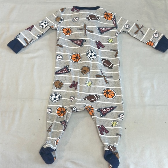 The Children's Place Gray and Blue Sports Footie/sleeper/romper - Picture 3 of 3